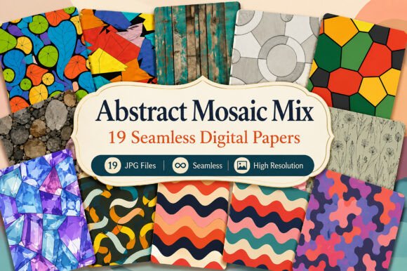 Download Abstract Mosaic Mix Digital Papers - Digital papers Collection