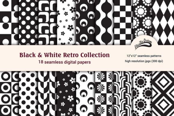 Download Seamless Black and White Digital Papers - Digital papers Collection