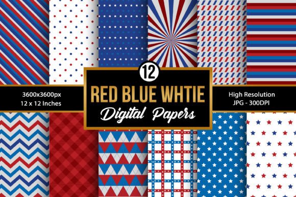 Download Red Blue and White Digital Papers - Digital papers Collection