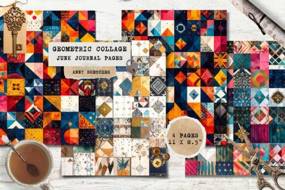 Download Geometric Print Junk Journal Pages - Premium Resources