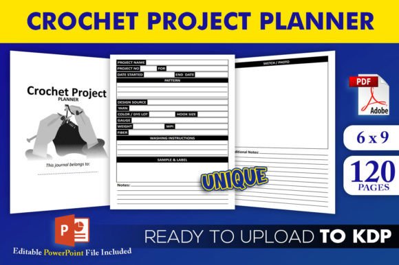 Download Crochet Project Planner | KDP Interior - Crochet project planner Collection