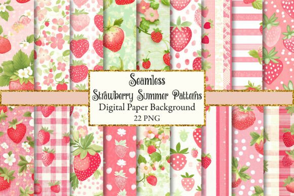 Download Strawberry Summer Seamless Patterns - Summer Collection