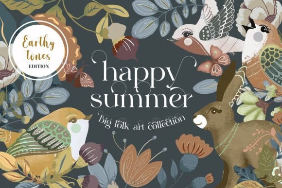 Download Summer Folk Clip Art Earthy Tones Vector - Summer Collection