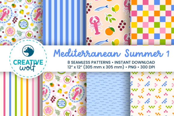 Download Mediterranean Summer Seamless Patterns 1 - Summer Collection