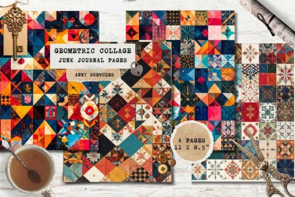 Download Geometric Print Junk Journal Pages - Premium Resources