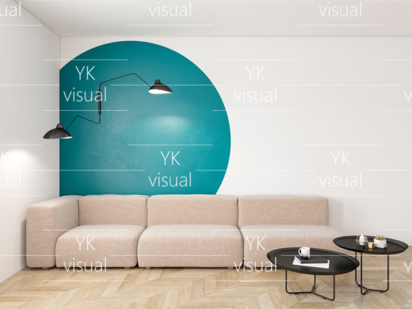 Download Interior with Geometric Print on Wall - Premium Bundle