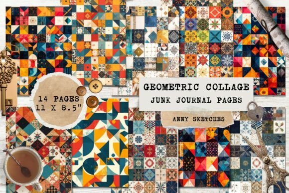 Download Geometric Print Junk Journal Kit Bundle - Premium Resources