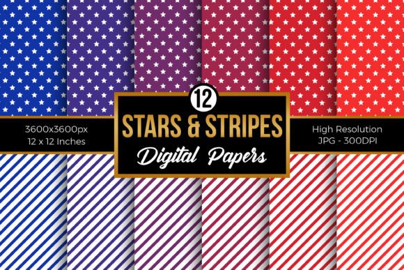 Download Red Blue Stars &amp; Stripes Digital Papers - Digital papers Collection